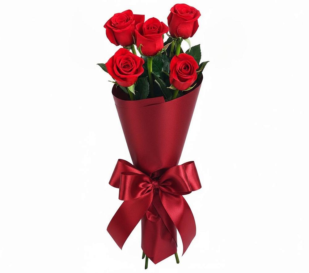 Букет 5 Красных роз Эдлесс Лав в Завьялово Алтайского края