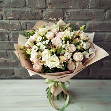 Букет цветов из:  Альстромерии, Розы и Хризантемы в Завьялово Алтайского края