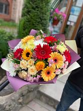 Букет цветов из:  Герберы, Ромашки, Хризантемы, Розы и Подсолнухи #REPLACE_PRED# Завьялово Алтайского края