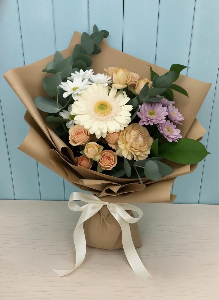 Букет цветов из: Герберы и Хризантемы в Завьялово Алтайского края
