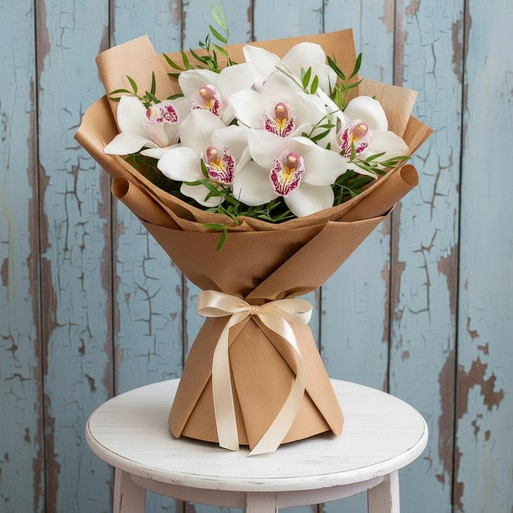 Букет цветов из: Орхидеи и Розы в Завьялово Алтайского края