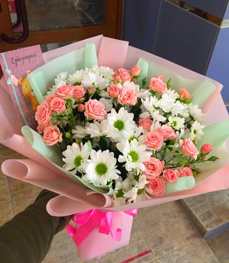 Букет цветов из: Розы и Хризантемы в Завьялово Алтайского края