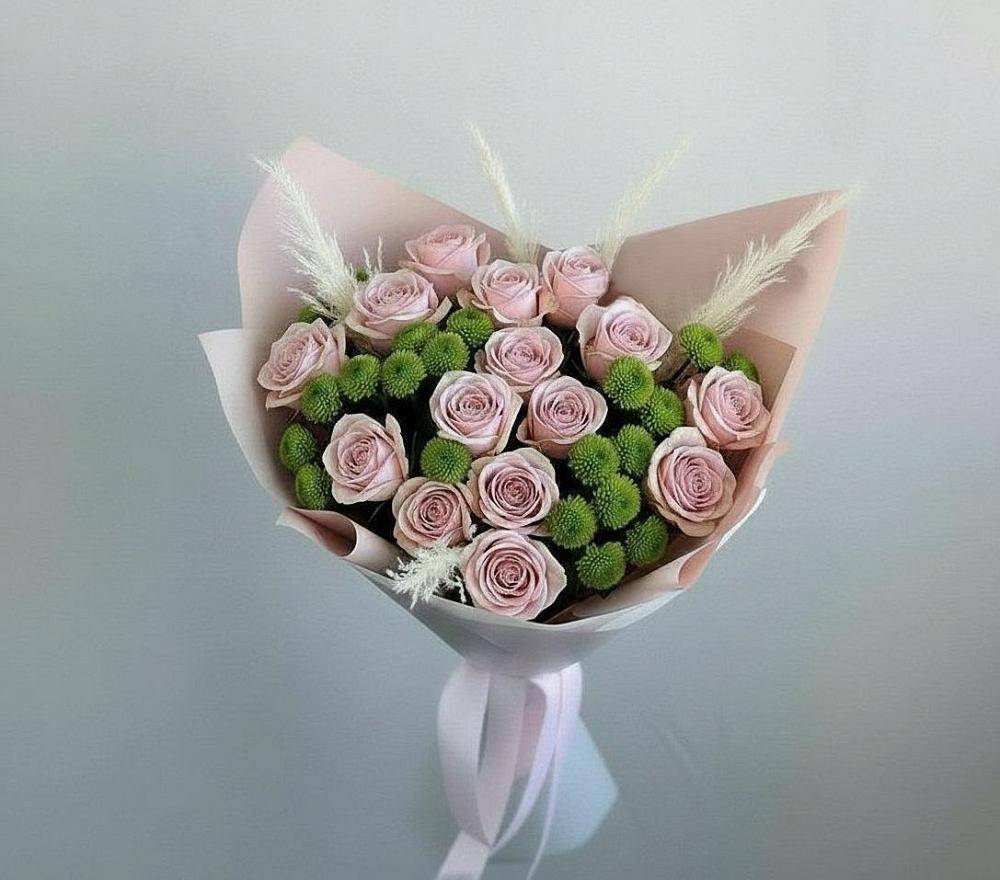 Букет цветов из: Розы и Хризантемы в Завьялово Алтайского края