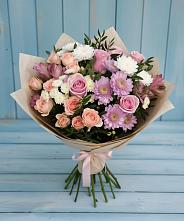 Букет цветов из:  Хризантемы, Розы и Альстромерии #REPLACE_PRED# Завьялово Алтайского края